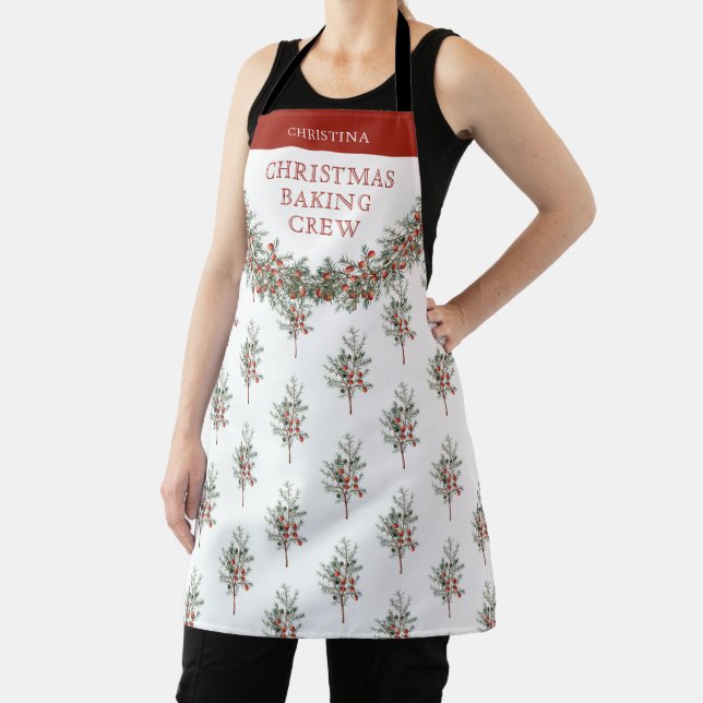 Personalized Christmas Cookie Baking Crew Custom  Apron (Insitu)