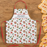 Personalized Christmas Cookie Baking Crew Custom Apron<br><div class="desc">Celebrate the holiday season and the great times spent together baking christmas cookies. This fun apron features a christmas cookie pattern and two lines of custom text. Add your family name, grandma's name, a location and so much more. Great for families who bake together . . . makes a perfect...</div>