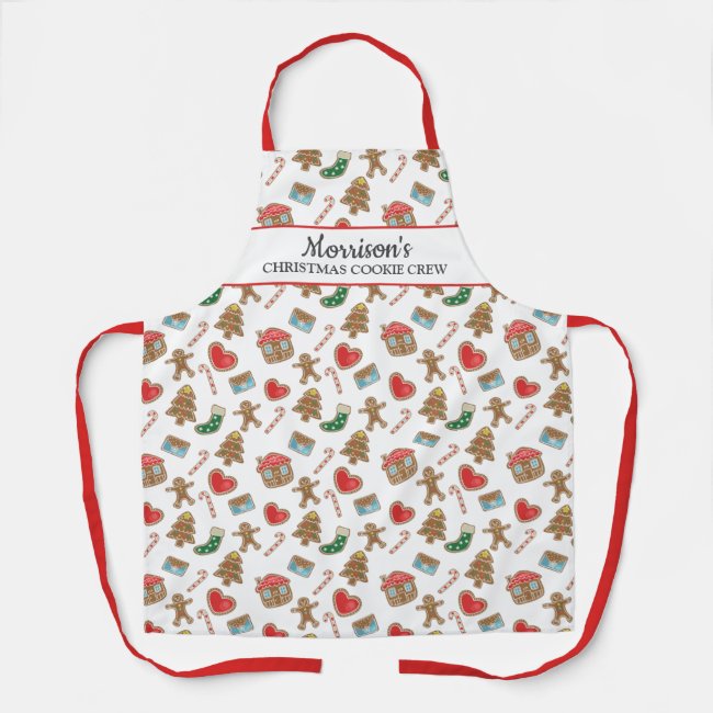 Personalized Christmas Cookie Baking Crew Custom Apron