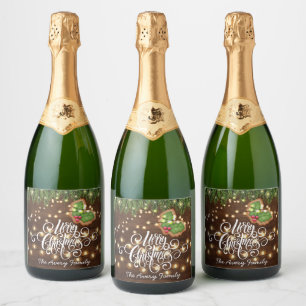 Personalized Christmas Cookie Decorating Party Sparkling Wine Label