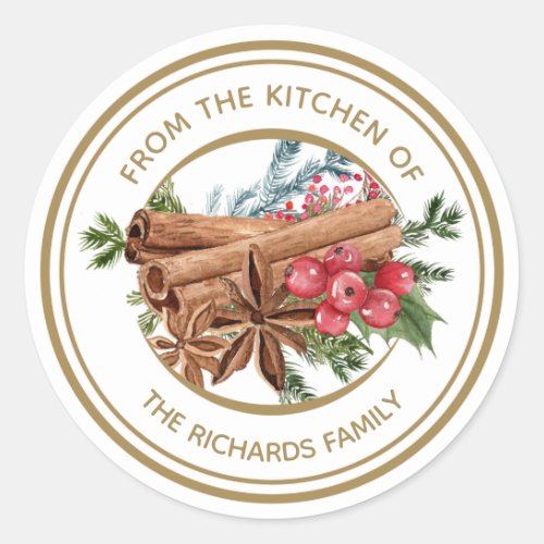 Personalized Christmas Cookie Holiday Baking  Classic Round Sticker