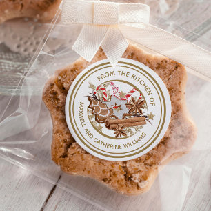 Personalized Christmas Cookie Holiday Baking Classic Round Sticker