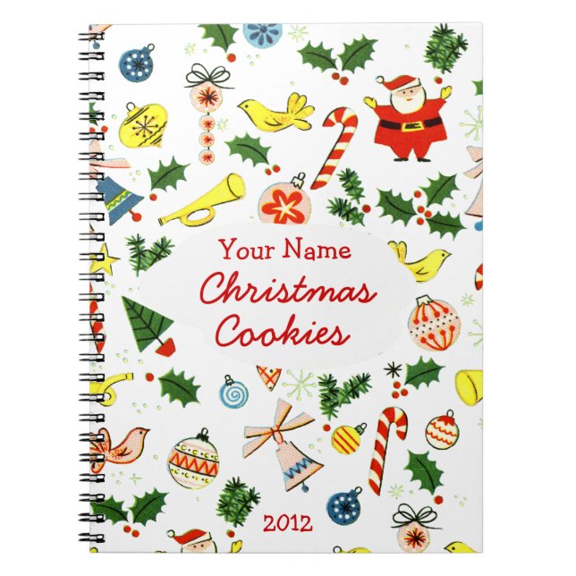 Personalized Christmas Cookie or Recipe Notebook (Front)