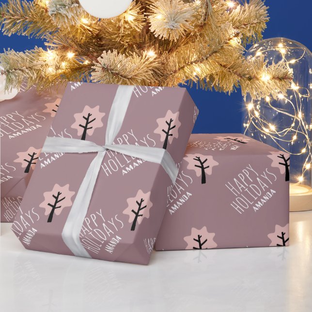 Personalized Christmas Cookie Tree Holiday Wrapping Paper (Holidays)