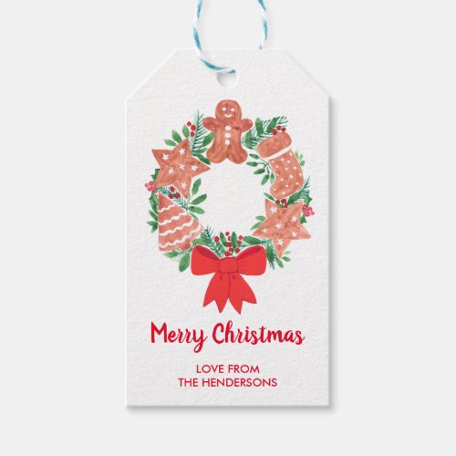  Personalized Christmas Cookie Wreath  Gift Tags