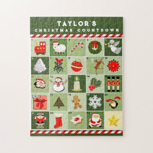 Personalized Christmas Countdown Advent Calender Jigsaw Puzzle