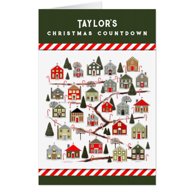 Personalized Christmas Countdown Holiday Gift Card (Front)
