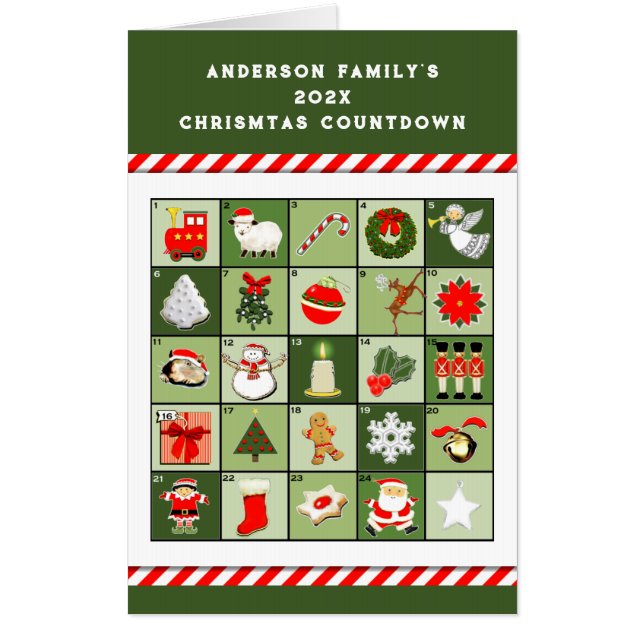 Personalized Christmas Countdown Holiday Gift Card (Front)