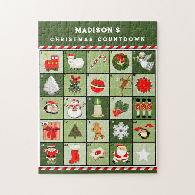Personalized Christmas Countdown Jigsaw Puzzle (Vertical)