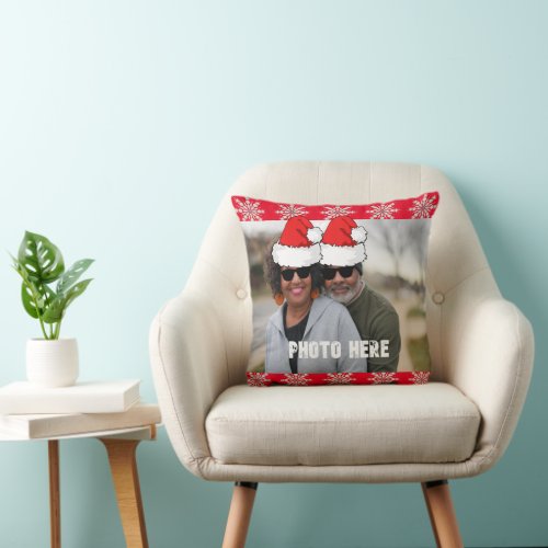 Personalized Christmas Couple Photo Replace Pillow