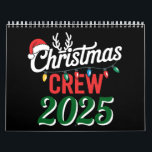 Personalized Christmas Crew 2025 Xmas Family Calendar<br><div class="desc">Personalized Christmas Crew 2025 Xmas Lights Family Matching Pajamas</div>