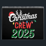 Personalized Christmas Crew 2025 Xmas Family Calendar<br><div class="desc">Personalized Christmas Crew 2025 Xmas Lights Family Matching Pajamas</div>