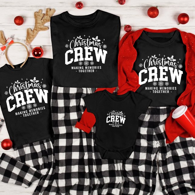 Personalized Christmas Crew Custom Holiday Pajama T-Shirt (Creator Uploaded)