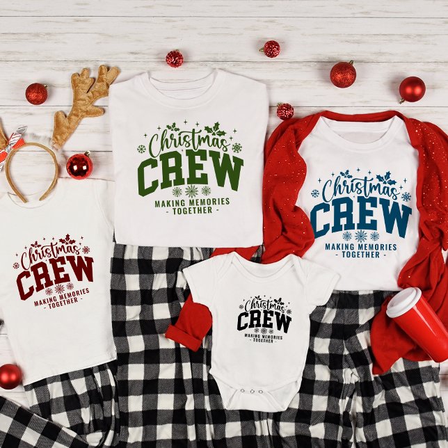 Personalized Christmas Crew Custom Holiday Pajama T-Shirt (Creator Uploaded)