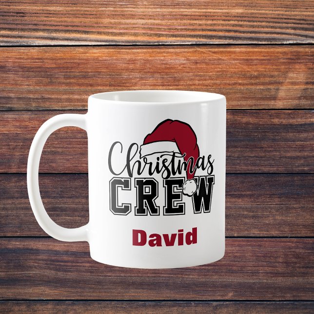Personalized Christmas Crew Mug with Santa Hat (Personalized Christmas Crew Mug with Santa Hat
)