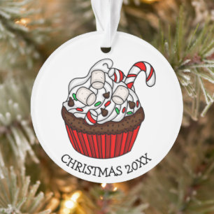 Personalized Christmas Cupcake Ornament