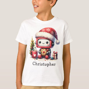 Personalized Christmas Cute Robot T-Shirt