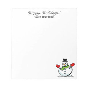 Personalized Christmas cute snowman winter Holiday Notepad