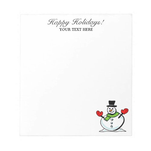 Personalized Christmas cute snowman winter Holiday Notepad