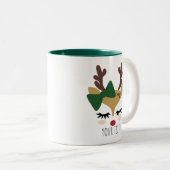 Personalized Christmas Deer Face Christmas Mug (Front Right)
