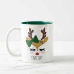 Personalized Christmas Deer Face Christmas Mug<br><div class="desc">Christmas coffee or hot cocoa mug with custom name. Personalized coffee mug. Add your own custom name,  monogram,  quote or saying.</div>