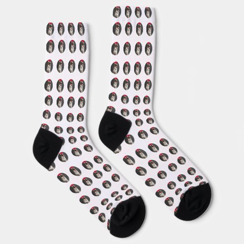 Personalized Christmas dog pattern socks