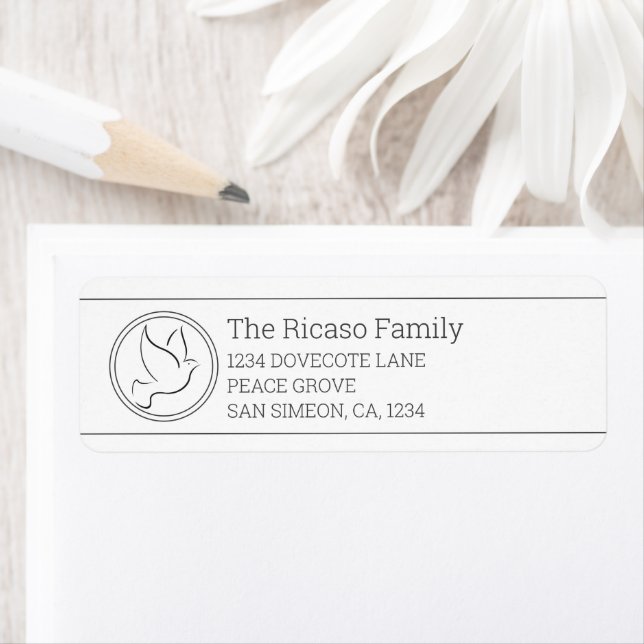 Personalized Christmas Dove of Peace Label (Insitu)