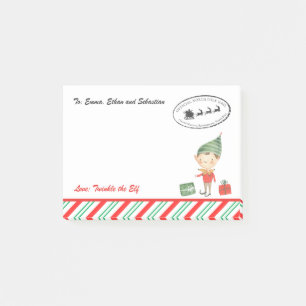 Personalized Christmas Elf Mail Post-it Notes