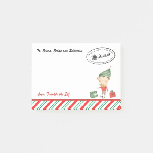 Personalized Christmas Elf Mail Post_it Notes