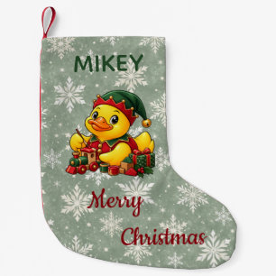 Personalized Christmas Elf Rubber Duck Small Christmas Stocking