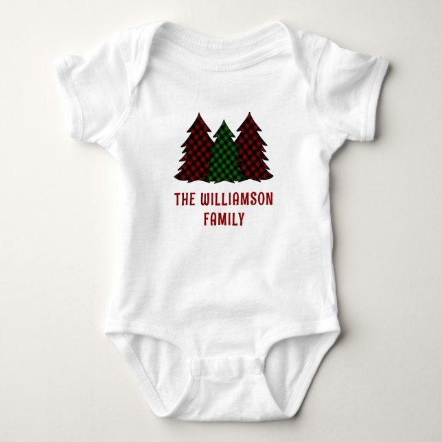 Personalized Christmas Family Matching Holidays Baby Bodysuit (Front)