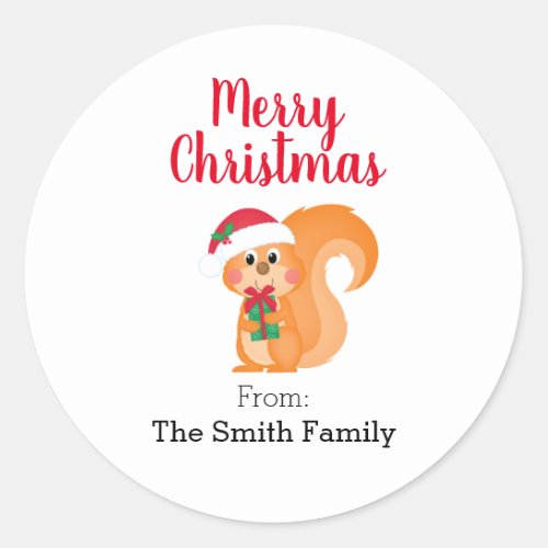 Personalized Christmas Family Name Classic Round Sticker