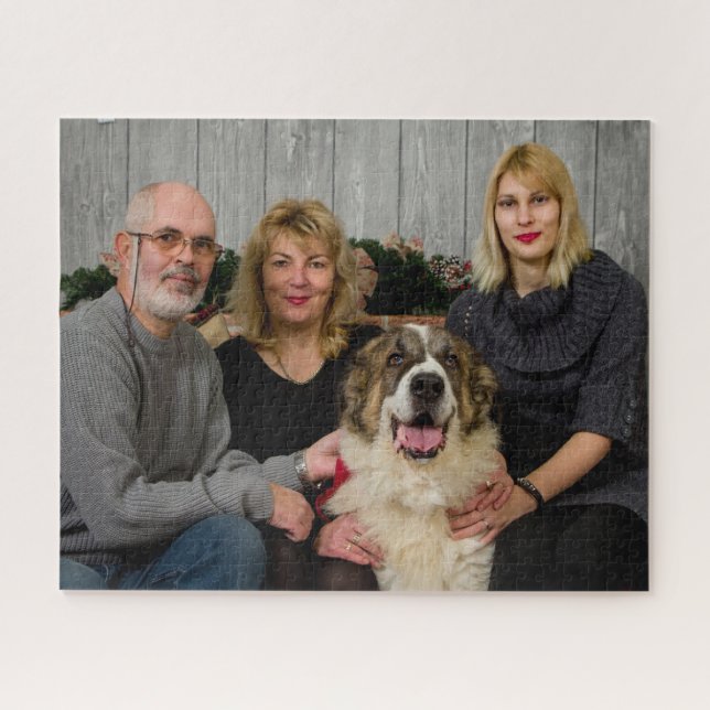 Personalized Christmas Family Photo 520 Pc Puzzle (Horizontal)