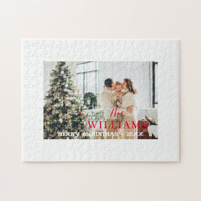 Personalized Christmas Family Photo Jigsaw Puzzle (Horizontal)