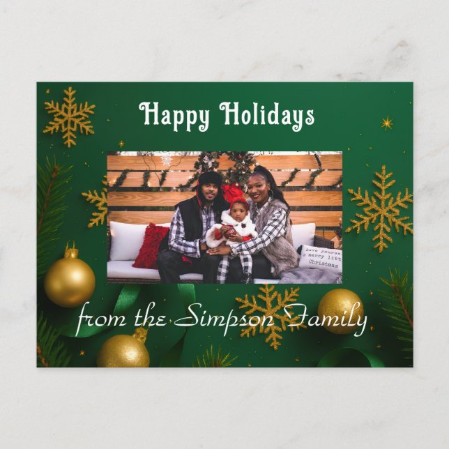 Personalized Christmas Family Photo Postcard (Front)