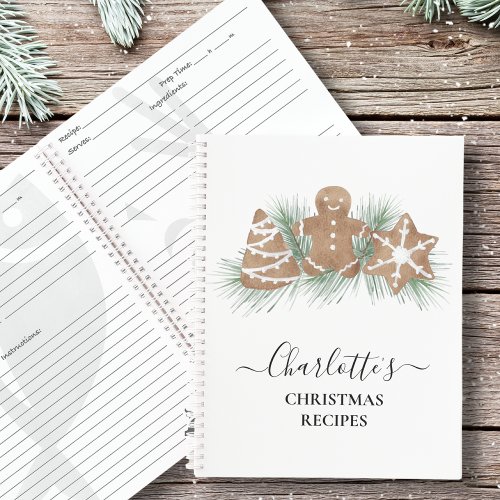 Personalized Christmas Family Recipe Notebook