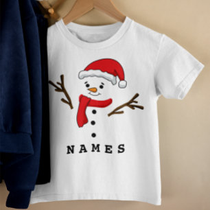Personalized Christmas Festive Funny Snowman Toddler T-shirt