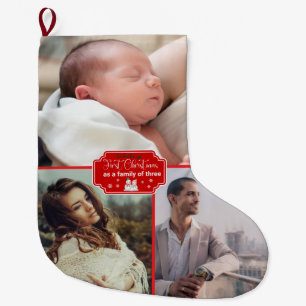 Personalized Christmas “First Christmas Family" Large Christmas Stocking