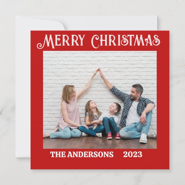 Personalized Christmas Flat Holiday Card (Front)