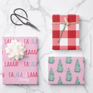 Personalized Christmas Flat Sheet Wrapping Paper
