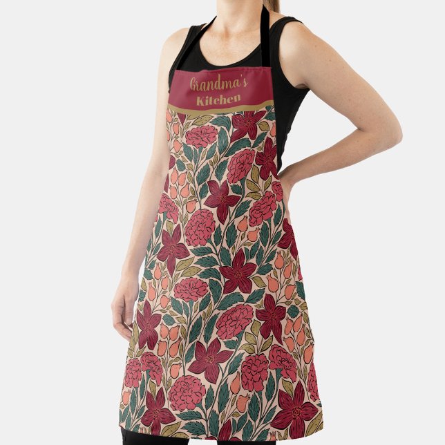 Personalized Christmas flowers Apron (Creator Uploaded)