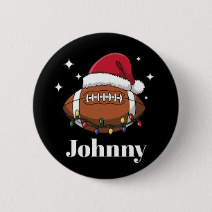 Personalized Christmas Football Winter Sports Team Button