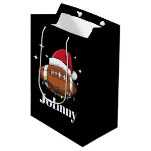 Personalized Christmas Football Winter Sports Team Medium Gift Bag