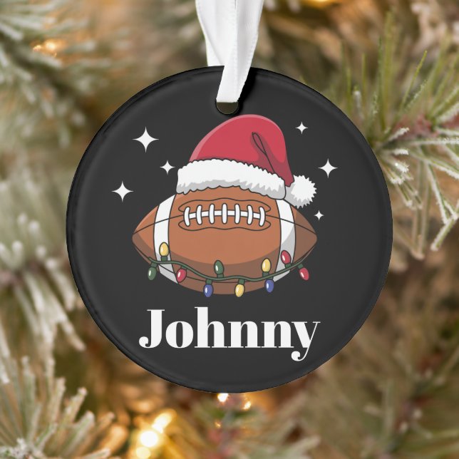 Personalized Christmas Football Winter Sports Team Ornament (Tree)
