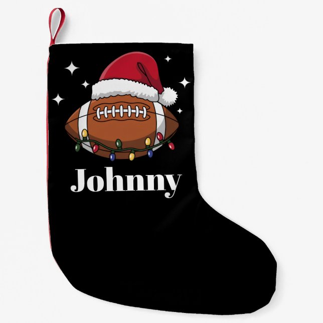 Personalized Christmas Football Winter Sports Team Small Christmas Stocking (Front)