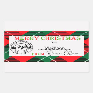 Personalized Christmas From Santa Claus Rectangular Sticker