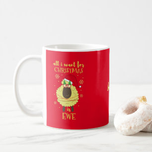 Personalized Christmas Funny Cute Sheep Love Coffee Mug