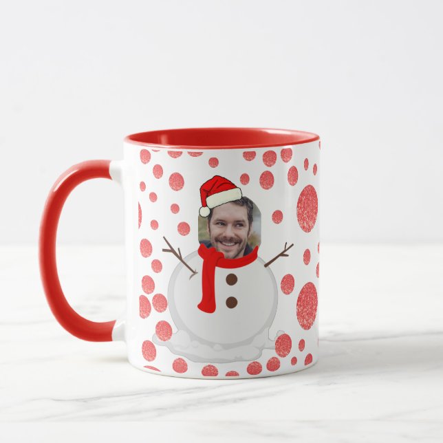 Personalized Christmas Funny Face Photo Coffee Mug (Left)
