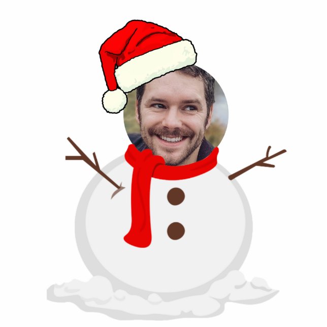 Personalized Christmas Funny Face Photo Magnet (Front)