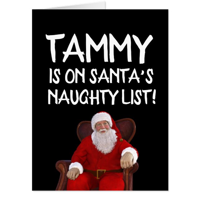 PERSONALIZED CHRISTMAS FUNNY SANTA GIANT CARD (Front)